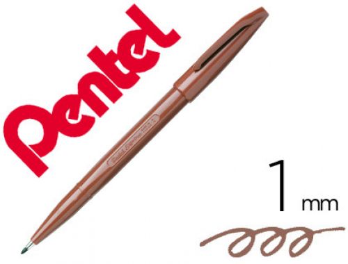 Caneta pentel com ponta de fibra sign pen na cor castanho , Pentel , 152518 , 4902506975638
